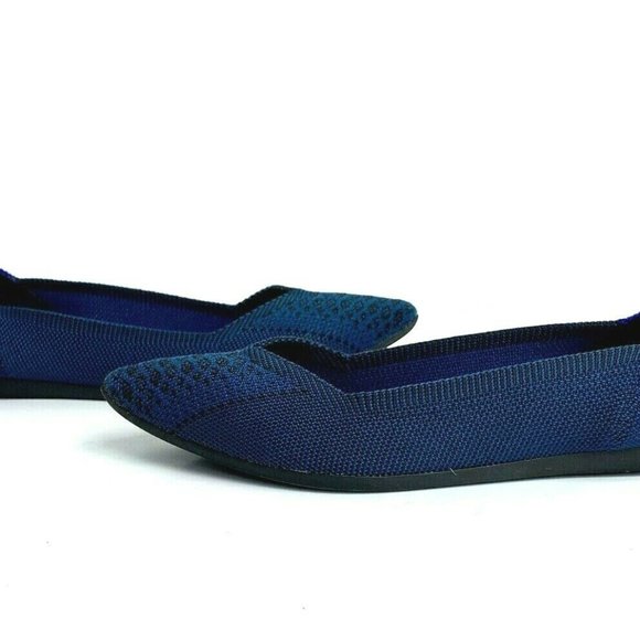 Rothys Teal Python Point Flats 9 Retired - Picture 1 of 8